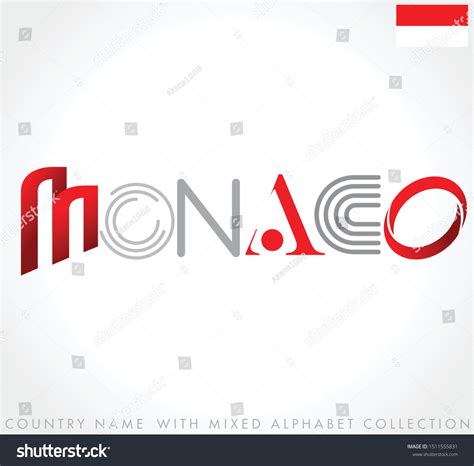 monaco country  mixed alphabets isolated stock vector royalty