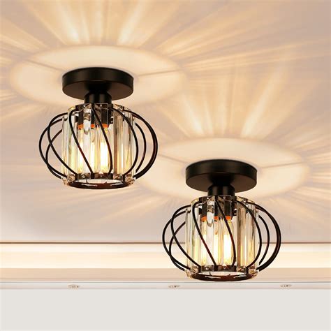 pack semi flush mount ceiling light small crystal chandelier
