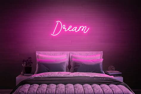 Dream Neon Signdream Neon Lightdream Wall Decordream Wall Etsy