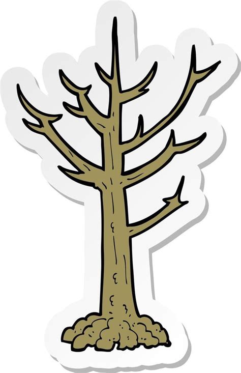 pegatina de un árbol desnudo de dibujos animados 11682094 Vector en