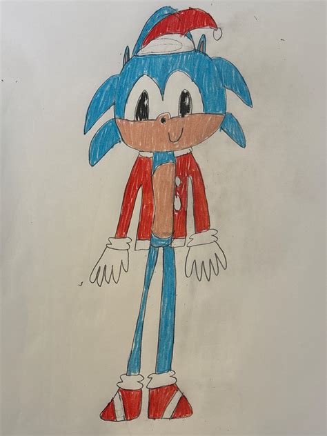 Classic Sonic Christmas Outfit Art Trade By Dangerrangermate On