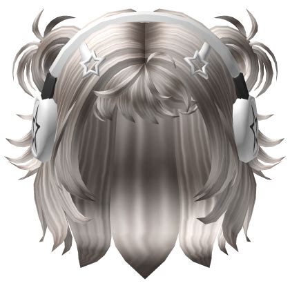 Short Y K Buns Ash Blonde W Star Headphones Roblox
