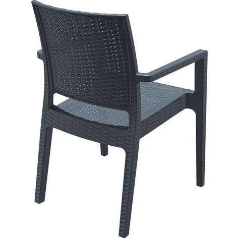 CLP Chaise De Jardin Empilable IBIZA Avec Accoudoir Rotin En Plastique