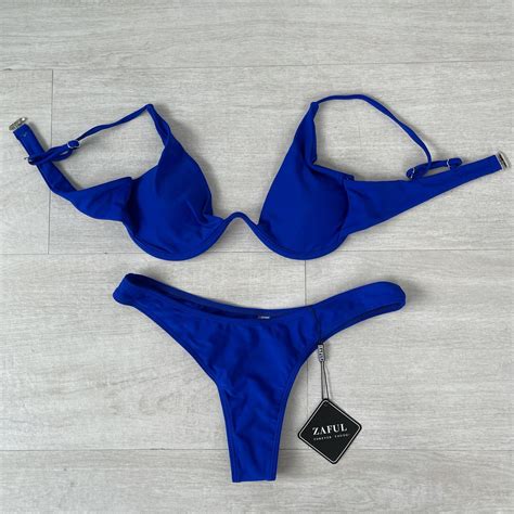 Blue Padded Bikini Depop