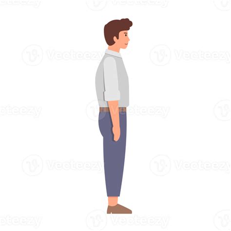 side view  people standing flat style  png