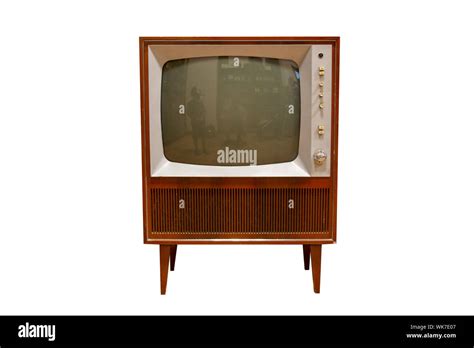 Vintage Television Old Tv Isolated On White Background Old Fashioned