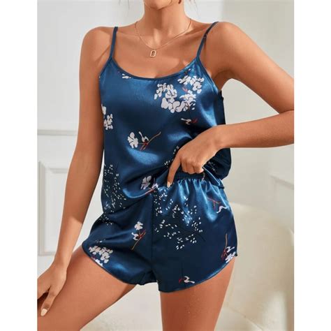 Forever Sexy Sleepwear Silk Short Camisole Terno Soft Satin Fabric Nightwear Lingerie Terno