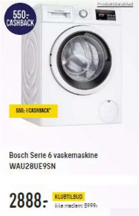 Bosch Serie Vaskemaskine Wau Ue Sn Tilbud Hos Elgiganten