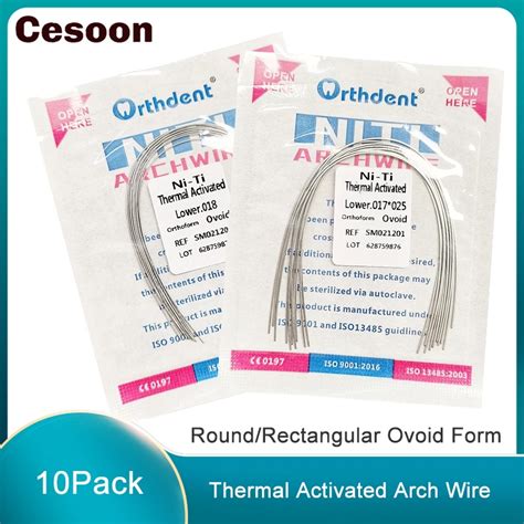 Packs Dental Orthodontic Super Elastic Niti Arch Wire Heat Thermal