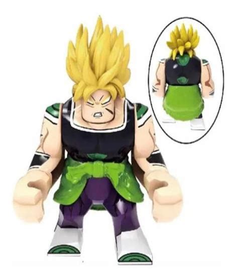 Boneco Big Blocos De Montar Grande Broli Dragon Ball Blonde Mega Block Toys Brinquedos De