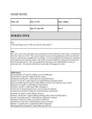 Su Nsg W P Docx Soap Note Name Ap Date Time Pm Age Years Old Sex F