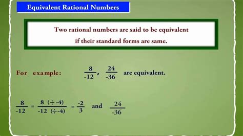 Equivalent Rational Numbers Youtube