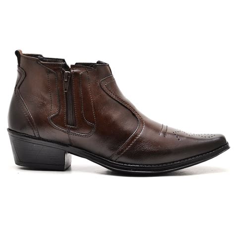 Bota Semi Country Masculina Couro Leg Timo New Texas Reta Oposta