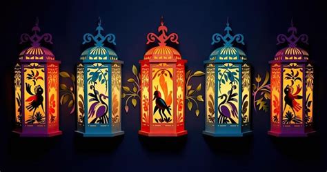 Premium Photo Mexican Lanterns In The Style Of Paper Cutouts
