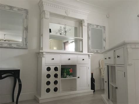 15m White Home Bar Front Counter And Mirrored Back Bar John Cowell