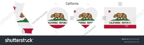 California Flag Icon Set American State Stock Vector (Royalty Free ...