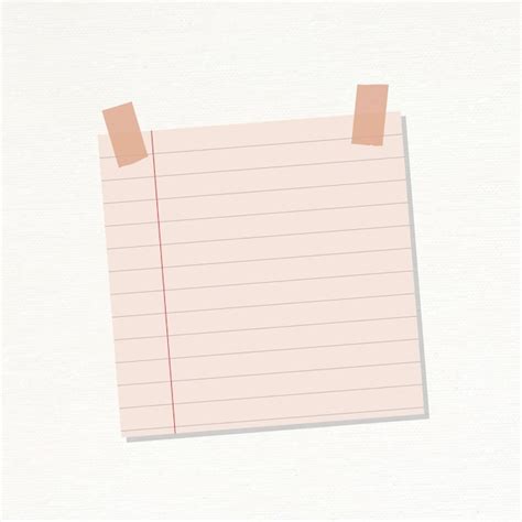Free Vector Nude Pink Lined Notepaper Journal Sticker Vector