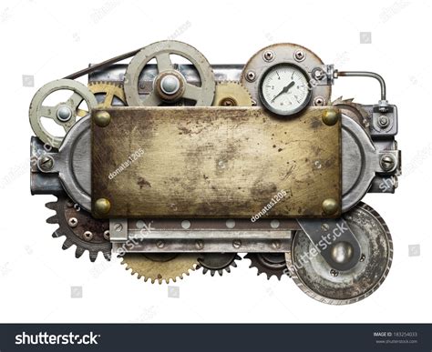 Stylized Metal Collage Mechanical Device Stock Photo Edit Now 183254033