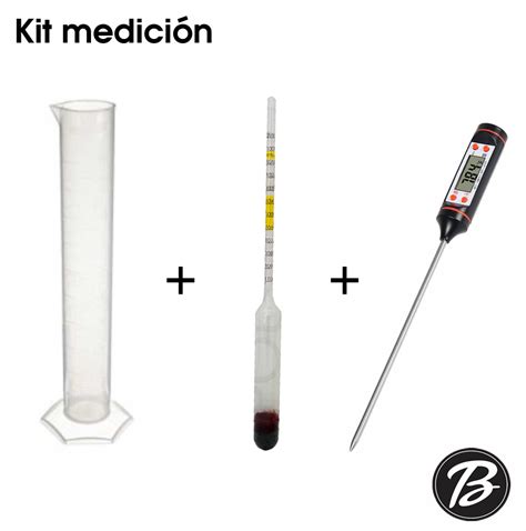 Kit medición Probeta Densímetro termómetro Beerman