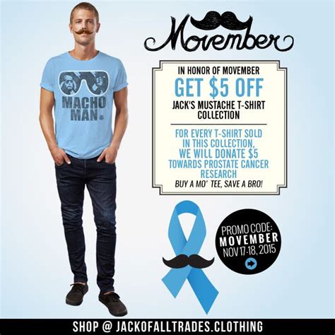 Movember Tshirt Sale at Jack of All Trades! Save $5 on all Mustache ...