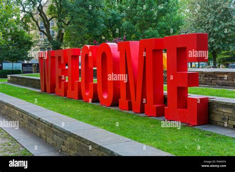 Large Welcome Sign At All Saints Park In Aid Of The Manchester
