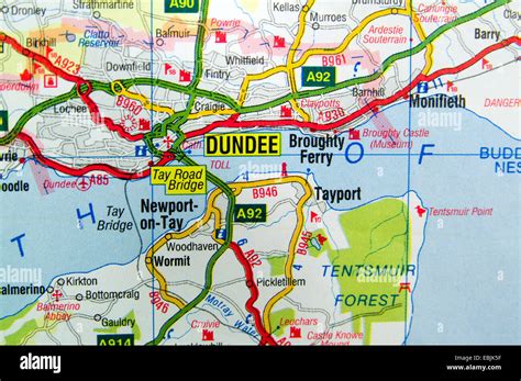 road map  dundee scotland stock photo alamy