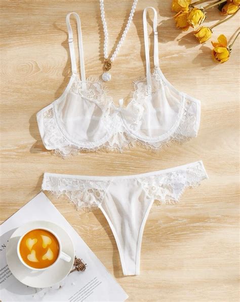 Bridal Lingerie Set White Lace Walmart