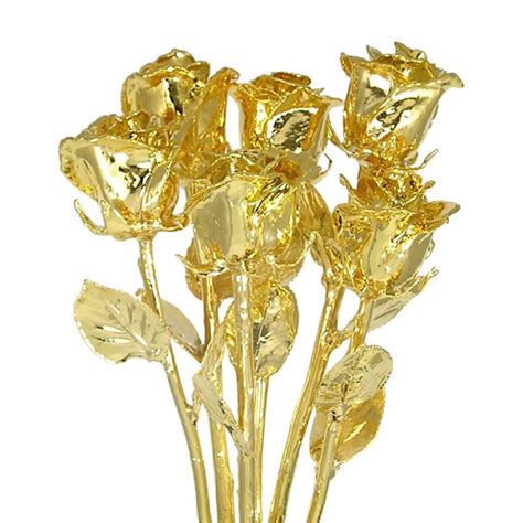 Six 11 24kt Dipped Real Rose Bouquet Love Is A Rose