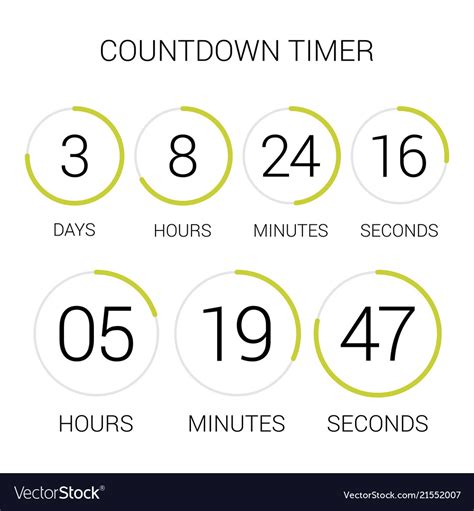 Circle Countdown Clock Counter Timer On White Vector Image