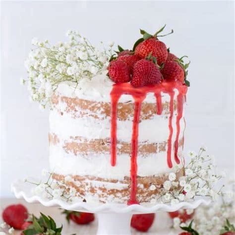 Strawberries And Cream Naked Cake