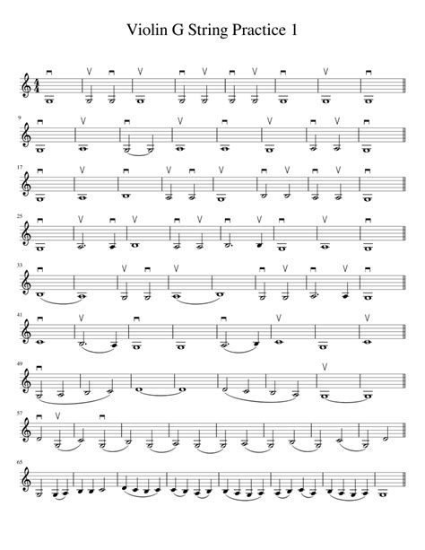 Violin G String Practice 1 Sheet Music For Violin Solo