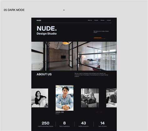 Landing Page Nude Design Studio Behance