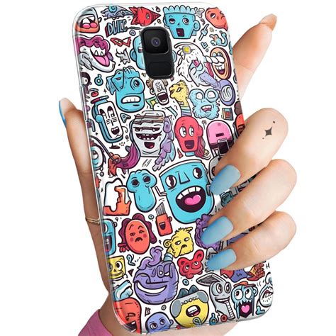 Etui Do Samsung Galaxy A6 2018 Wzory Doodle Zwierzęta Potwory Rysunki