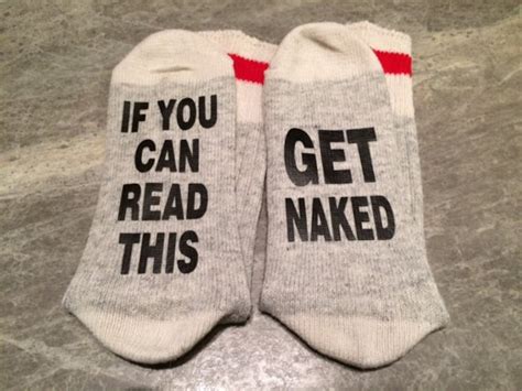 If You Can Read This Get Naked Word Socks Funny Socks Etsy