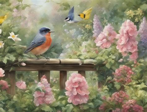 Bird In Romantic Cottage Garden By Xrebelyellx On Deviantart