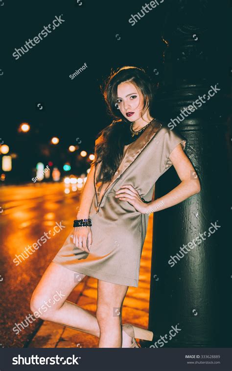 Sexy Gorgeous Brunette Girl Portrait Night 스톡 사진 333628889 Shutterstock