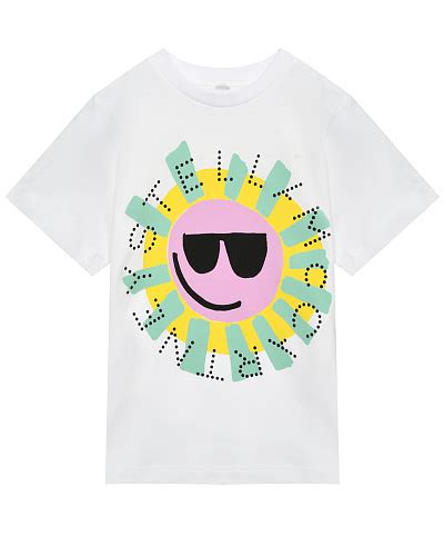 Stella McCartney Футболка с принтом "Солнце в очках" Артикул: TU8B21 ...