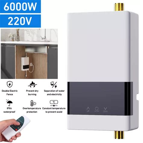 W Instant Electric Tankless Hot Water Heater Kitchen With Remote Control Picclick Uk