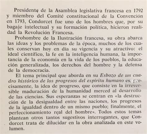 Condorcet Esbozo De Un Cuadro Historico De Los Progresos Del Espiritu