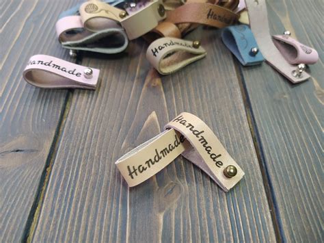 Кожаные бирки с надписью "handmade" для изделий купить в интернет ...