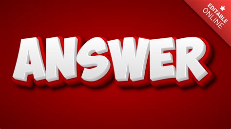 answer red  style text effect generator