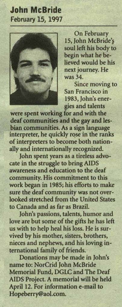 Deaf Lost to AIDS » Blog Archive » John McBride