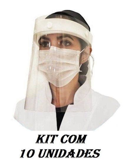 Protetor Facial Face Shield Viseira Cinta De Eva Branca Grintoy Kit