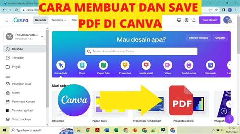 CARA MEMBUAT DAN SAVE PDF DI CANVA YouTube