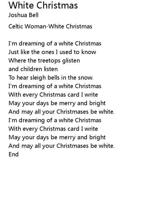 White Christmas Lyrics - Follow Lyrics