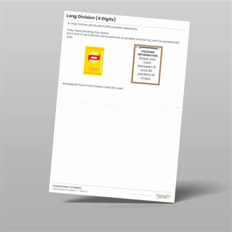 Long Division With Remainders 4 Digits Discussion Problem Resource