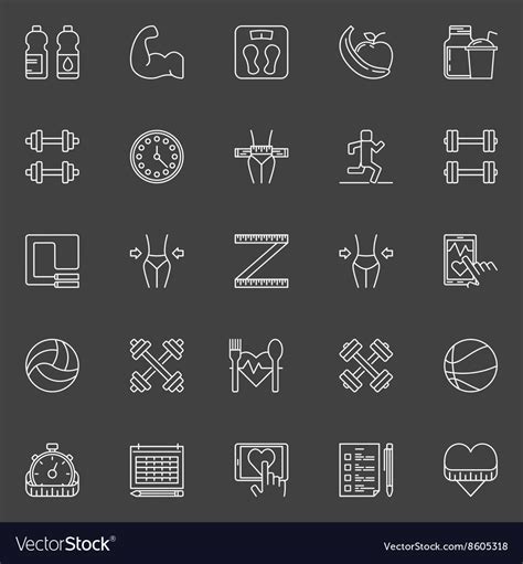 Health And Fitness Icons Royalty Free Vector Image