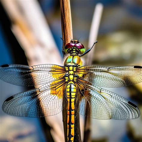 The Enigmatic Elegance A Close Up Of A Stunning Dragonfly Stock Photo