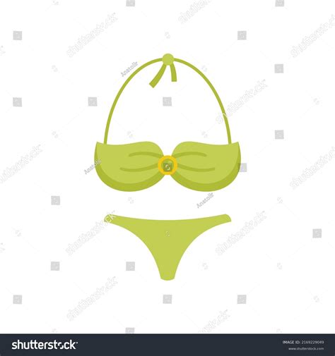 Bikini Swimsuit Icon Flat Illustration Bikini Stock Vector Royalty
