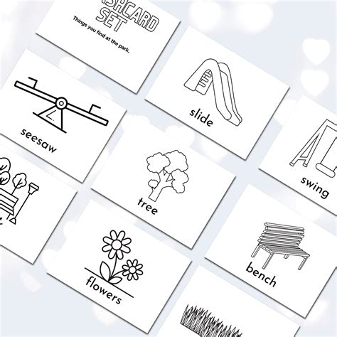 Printable Park Flashcards, Things at the Park, Park Coloring Sheets ...